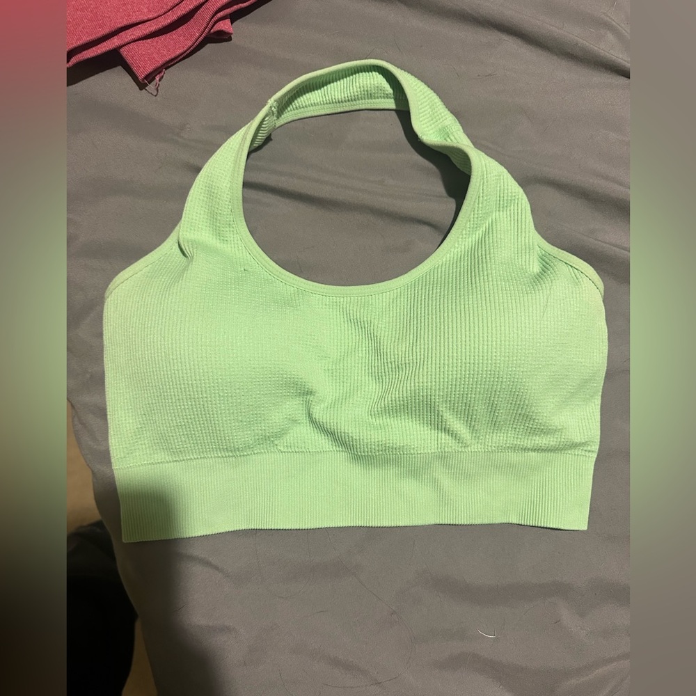 Lime green NVGTN sports bra